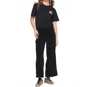 NEW VILAGALLO belted cord straight pants in black